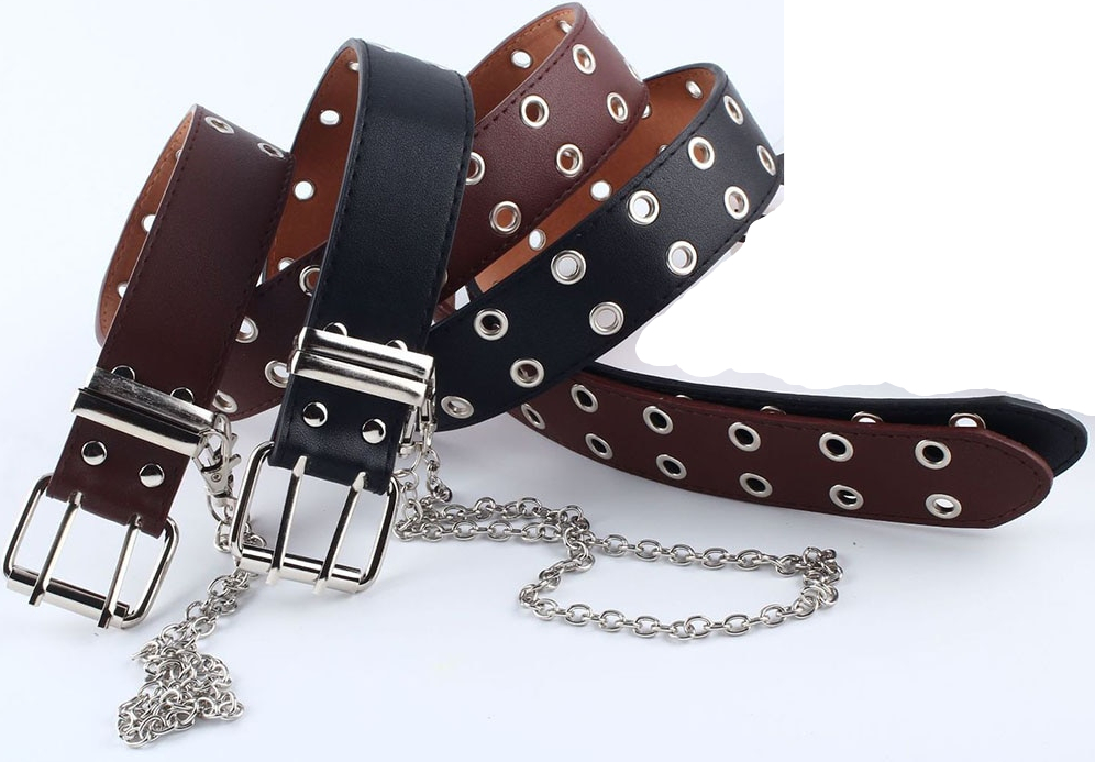 Punk Chain Fashion Double Eyelet Adjustable Belt
